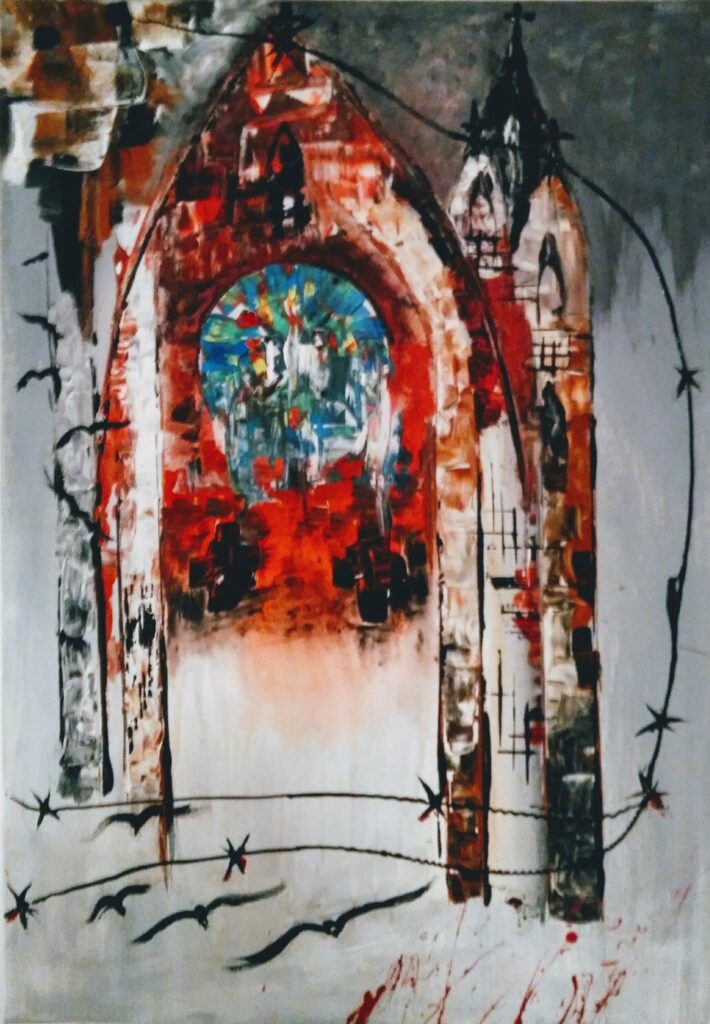 Veličenstvo kat, akryl na plátne, 50x70